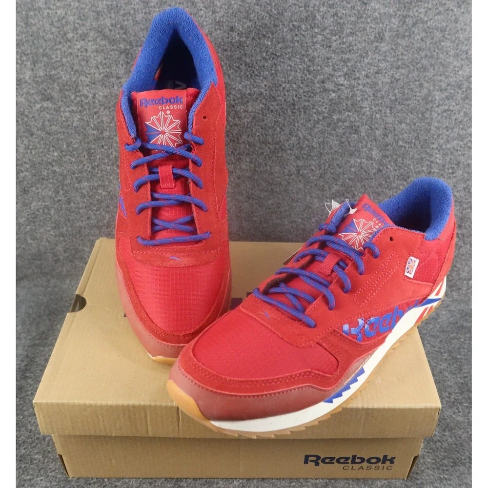 Reebok Classic Icon Suede Leather Ripple Red Blue Unisex 10 New- limited edition